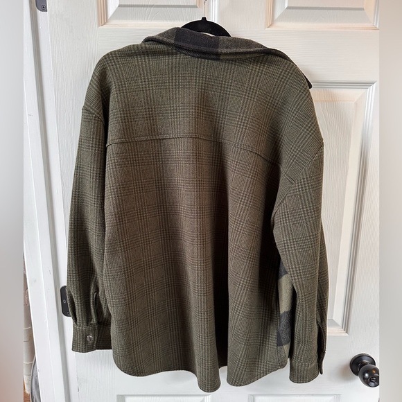 Steve Madden green and black plaid coat - Picture 3 of 5